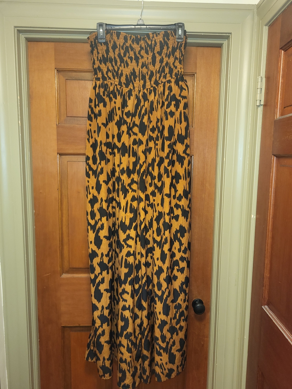 Strapless Animal Print JUMPSUIT - Black & Copper